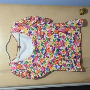 4XL floral Puff Sleeve Top